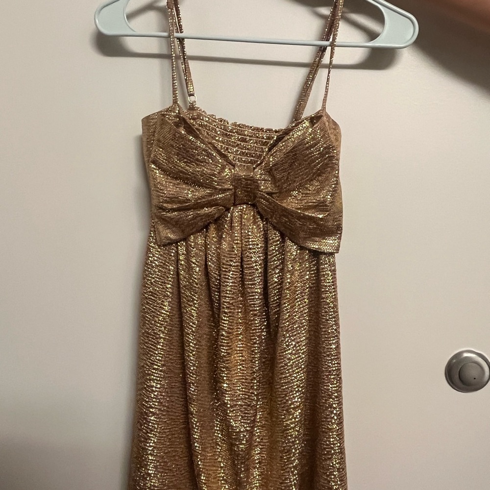 Show Me Your MuMu Gold Glitter Mini Dress